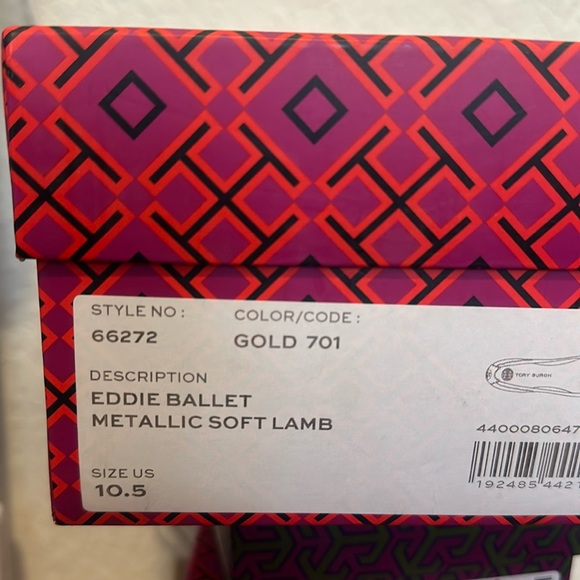 Brand New Tory Burch Eddie Ballet Soft Lamb , Gold # 10.5 - Picture 9 of 9